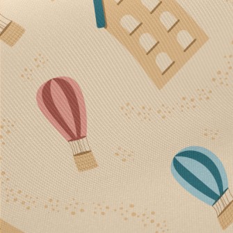 Cute Houses And Apartments Midweight Cotton Poplin