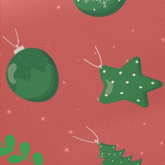 Christmas Tree Ball Ornament Midweight Cotton Poplin