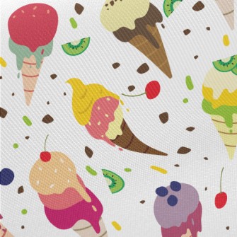 Colorful And Delicious Ice Cre Midweight Cotton Poplin
