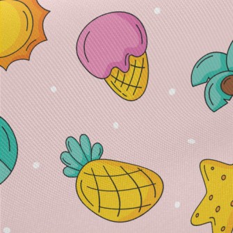 Crabs Playing On The Beach Midweight Cotton Poplin