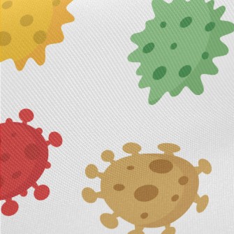 Colorful Viruses And Bacteria Midweight Cotton Poplin