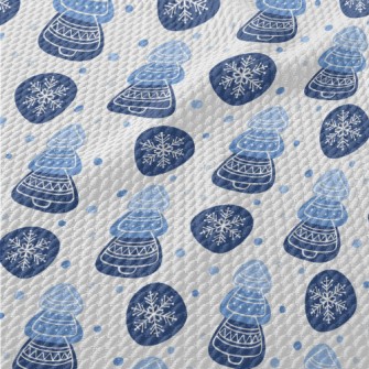 Line Snowflake Christmas Tree Birdseye Piqué