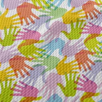 Artistic Colorful Hand Prints Birdseye Piqué