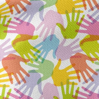Artistic Colorful Hand Prints Waterproof Canvas