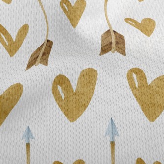 Gold Heart Arrow Athletic Mesh Flat Back