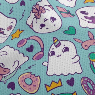 Cute Funny Ghost Athletic Mesh Flat Back