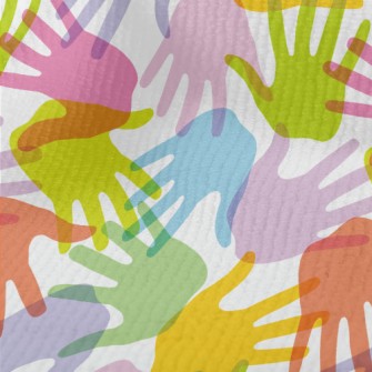 Artistic Colorful Hand Prints Terry