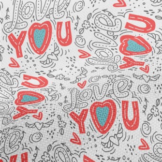 Cartoon Love You Text Performance Linen