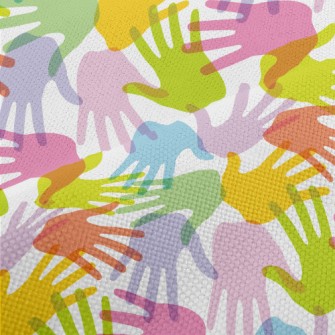 Artistic Colorful Hand Prints Performance Linen