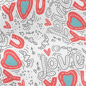 Cartoon Love You Text Standard Corduroy