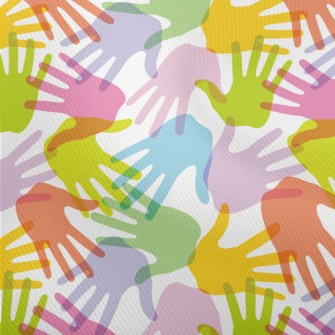 Artistic Colorful Hand Prints Dobby