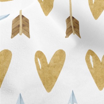 Gold Heart Arrow Micro Fleece