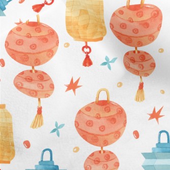 Watercolor Classic Lantern Micro Fleece