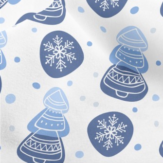 Line Snowflake Christmas Tree Micro Fleece