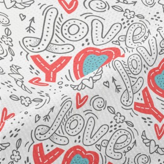 Cartoon Love You Text Piqué