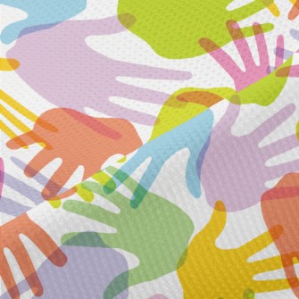 Artistic Colorful Hand Prints Piqué