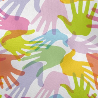 Artistic Colorful Hand Prints Lightweight Performance Linen