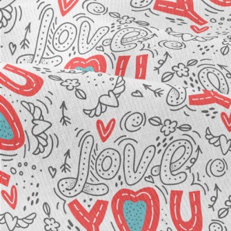 Cartoon Love You Text Modern Jersey