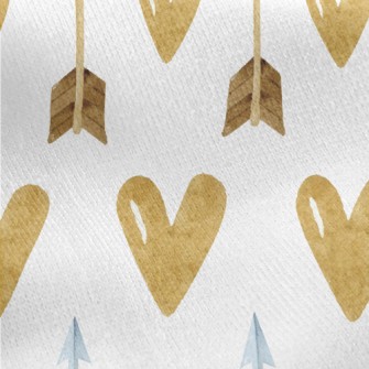 Gold Heart Arrow Jersey Backed Fleece