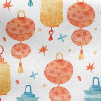 Watercolor Classic Lantern Jersey Backed Fleece