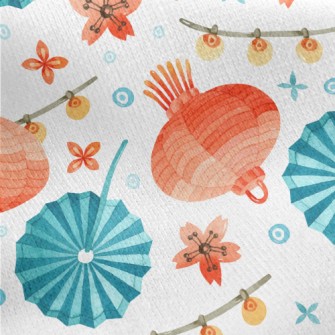 Retro Two-color Paper Lantern Jersey Backed Fleece
