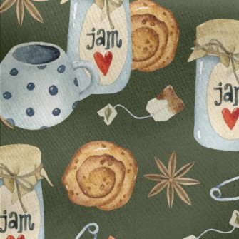 Jam Tea Bag Bread Jersey Backed Fleece