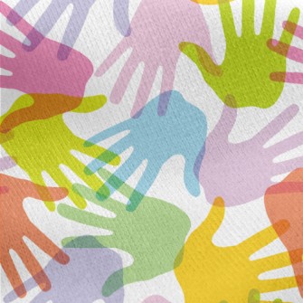 Artistic Colorful Hand Prints Jersey Backed Fleece