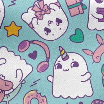 Cute Funny Ghost Jersey Backed Fleece