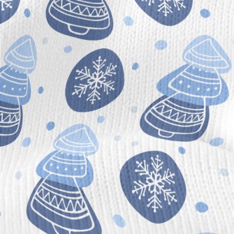 Line Snowflake Christmas Tree Stretch Jersey