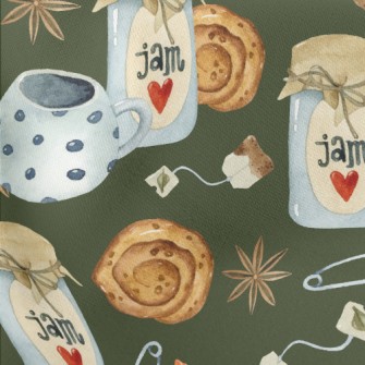 Jam Tea Bag Bread Lightweight Cotton Poplin