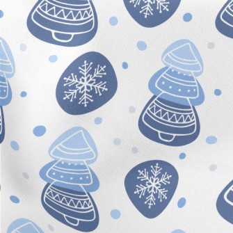 Line Snowflake Christmas Tree Lightweight Cotton Poplin
