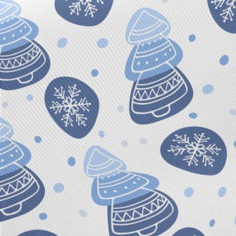 Line Snowflake Christmas Tree Midweight Cotton Poplin