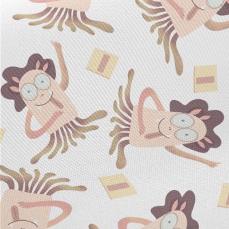 Tongue Sticking Out Big Eyes G Midweight Cotton Poplin