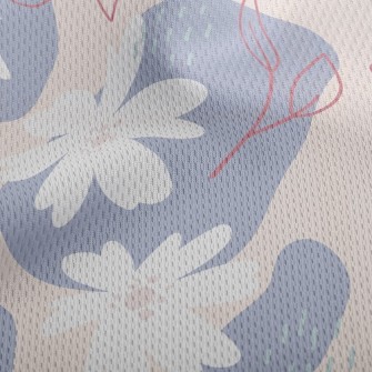 Depicting A Large White Flower Athletic Mesh Flat Back