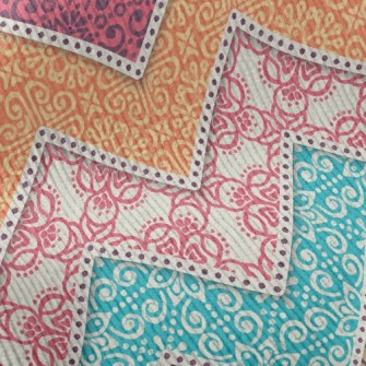 Colorful Flower Zigzag Pattern Standard Corduroy