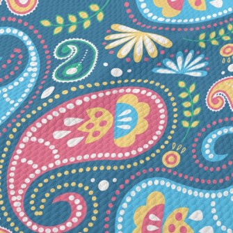 Fresh Paisley Flowers Birdseye Piqué