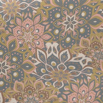 Mysterious Dark Flower Twill