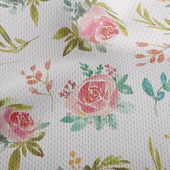 Watercolor Rubbing Rose Athletic Mesh Flat Back