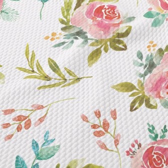 Watercolor Rubbing Rose Birdseye Piqué