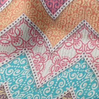 Colorful Flower Zigzag Pattern Terry