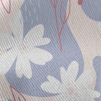 Depicting A Large White Flower Standard Corduroy