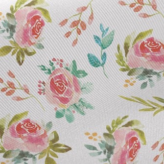 Watercolor Rubbing Rose Twill
