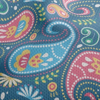 Fresh Paisley Flowers Athletic Mesh Flat Back