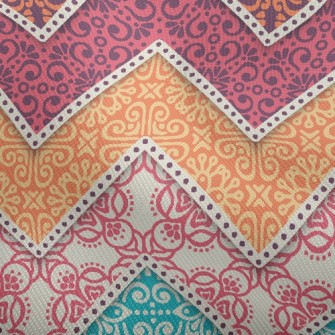 Colorful Flower Zigzag Pattern Dobby