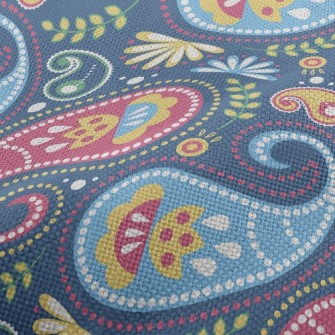 Fresh Paisley Flowers Performance Linen