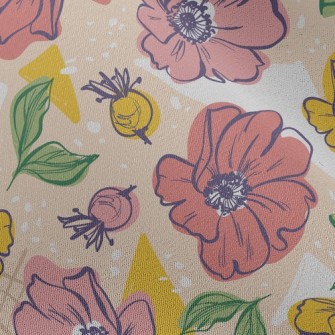 Bright Large Flowers Chiffon