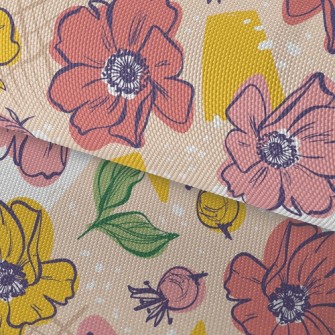 Bright Large Flowers Waterproof Oxford