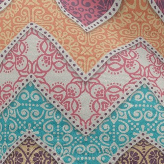 Colorful Flower Zigzag Pattern Chiffon