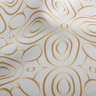 Gold Edge Floral Lines Athletic Mesh Flat Back