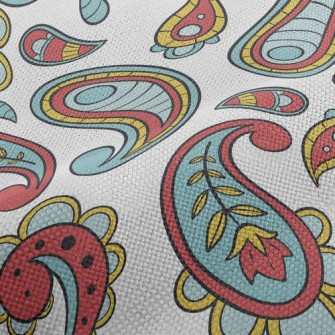 Tricolor Paisley Flower Performance Linen